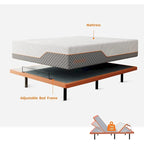 Cadre de lit réglable - Matelas hybride 14 pouces, Gris, Split King/King/Queen/Twin XL, 1-2 personnes