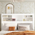 Tête de lit bibliothèque Queen avec lumière LED RVB, 2 personnes