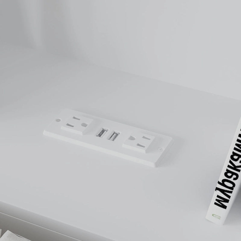 Tête de lit bibliothèque Queen avec lumière LED RVB, 2 personnes
