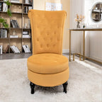 Fauteuil d'appoint haut de gamme en velours capitonné, jaune moutarde/gris/noir, unité