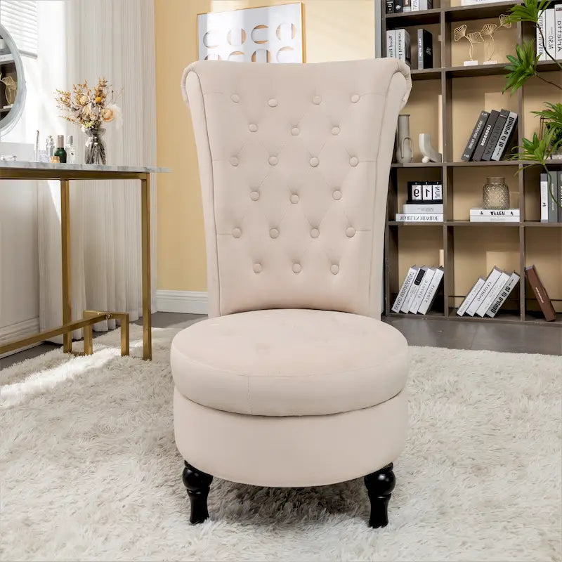 Fauteuil d'appoint haut de gamme en velours capitonné, jaune moutarde/gris/noir, unité