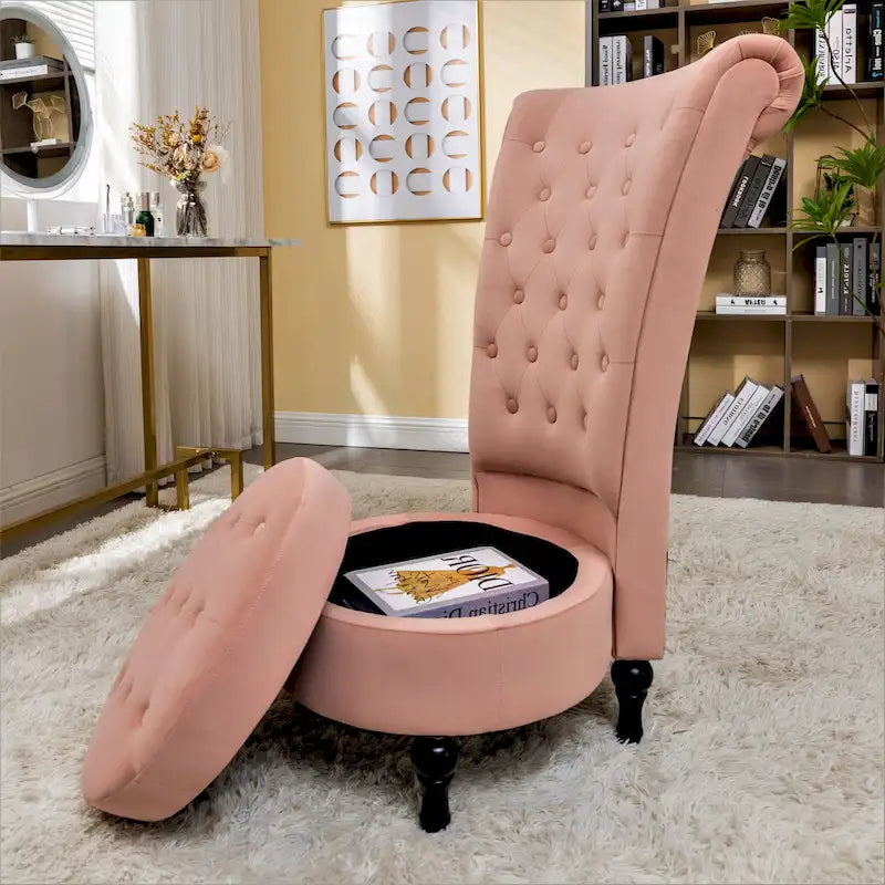 Fauteuil d'appoint haut de gamme en velours capitonné, jaune moutarde/gris/noir, unité