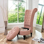 Fauteuil d'appoint haut de gamme en velours capitonné, jaune moutarde/gris/noir, unité