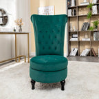 Fauteuil d'appoint haut de gamme en velours capitonné, jaune moutarde/gris/noir, unité