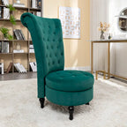 Fauteuil d'appoint haut de gamme en velours capitonné, jaune moutarde/gris/noir, unité