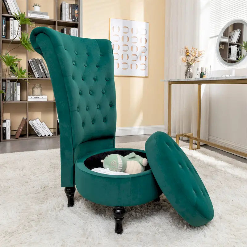 Fauteuil d'appoint haut de gamme en velours capitonné, jaune moutarde/gris/noir, unité