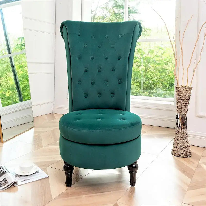Fauteuil d'appoint haut de gamme en velours capitonné, jaune moutarde/gris/noir, unité