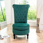 Fauteuil d'appoint haut de gamme en velours capitonné, jaune moutarde/gris/noir, unité