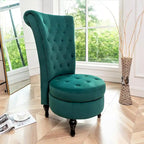 Fauteuil d'appoint haut de gamme en velours capitonné, jaune moutarde/gris/noir, unité