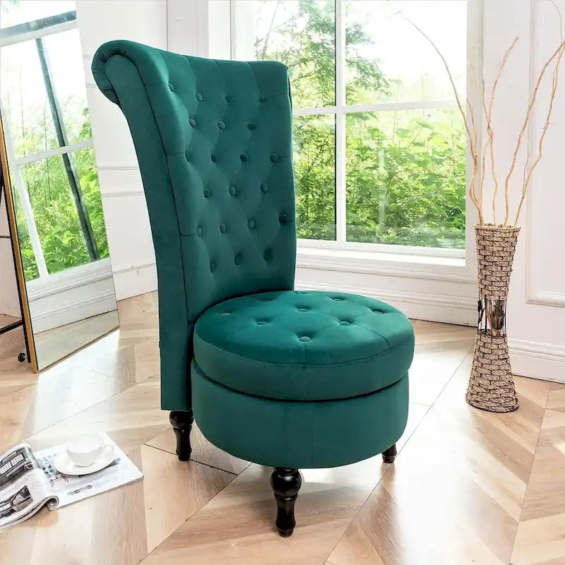 Fauteuil d'appoint haut de gamme en velours capitonné, jaune moutarde/gris/noir, unité