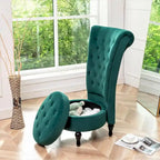 Fauteuil d'appoint haut de gamme en velours capitonné, jaune moutarde/gris/noir, unité