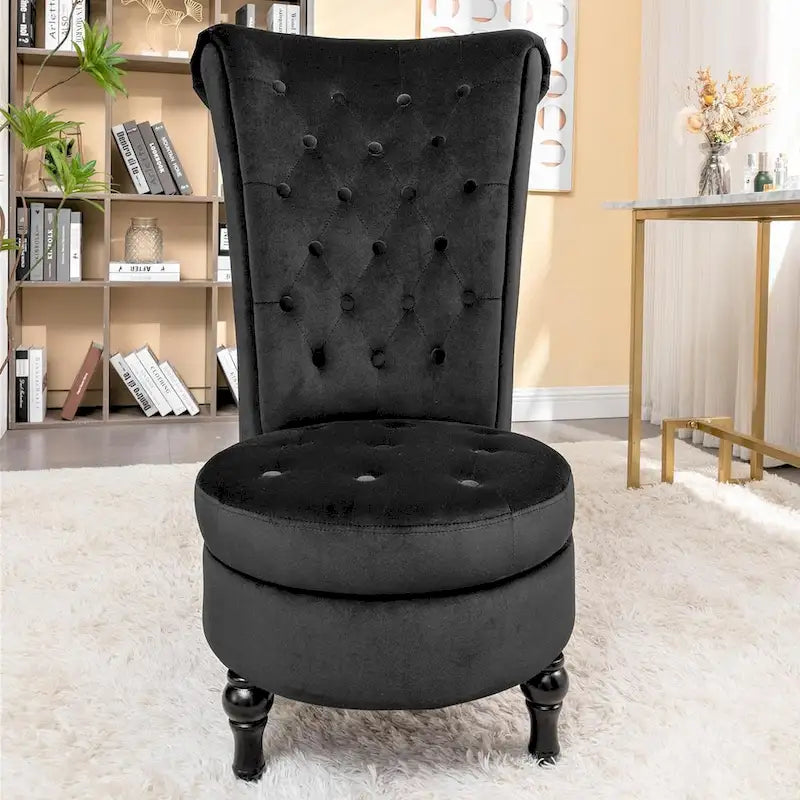 Fauteuil d'appoint haut de gamme en velours capitonné, jaune moutarde/gris/noir, unité