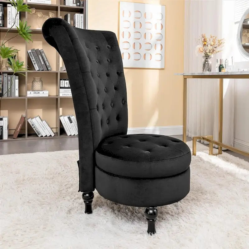 Fauteuil d'appoint haut de gamme en velours capitonné, jaune moutarde/gris/noir, unité