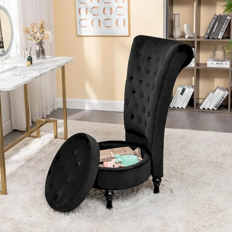 Fauteuil d'appoint haut de gamme en velours capitonné, jaune moutarde/gris/noir, unité