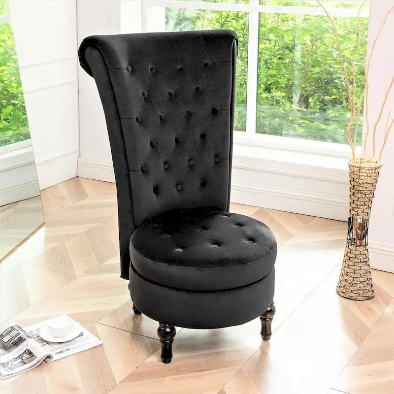 Fauteuil d'appoint haut de gamme en velours capitonné, jaune moutarde/gris/noir, unité