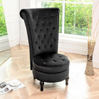 Fauteuil d'appoint haut de gamme en velours capitonné, jaune moutarde/gris/noir, unité
