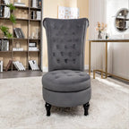 Fauteuil d'appoint haut de gamme en velours capitonné, jaune moutarde/gris/noir, unité