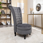 Fauteuil d'appoint haut de gamme en velours capitonné, jaune moutarde/gris/noir, unité