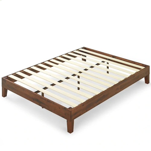 Lit plateforme en bois massif Antique Espresso - 1 place, lattes de soutien