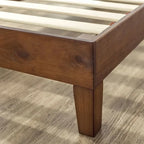 Lit plateforme en bois massif Antique Espresso - 1 place, lattes de soutien