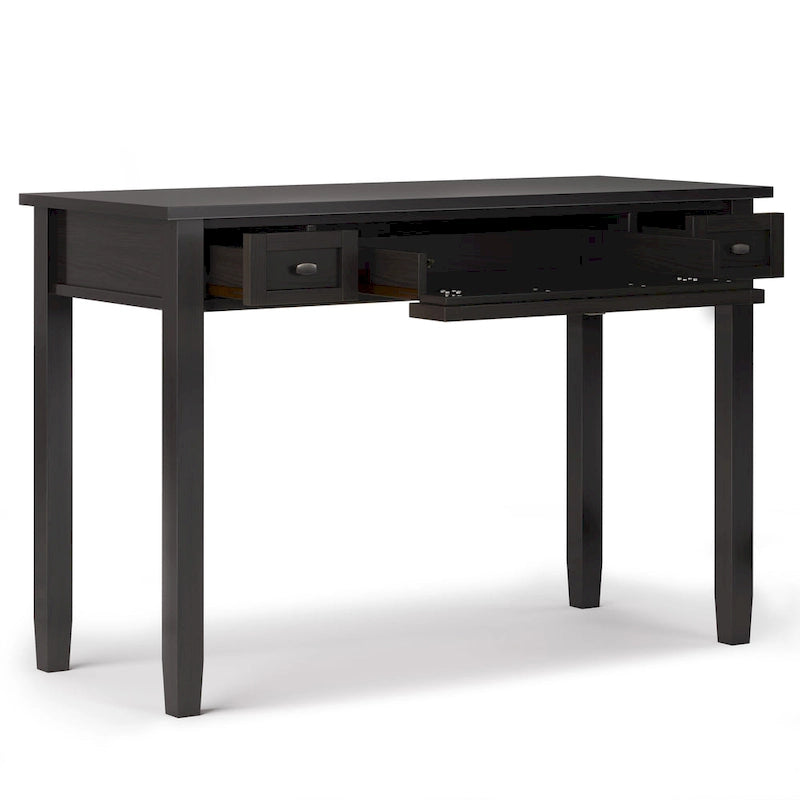 Bureau en bois massif avec tiroirs — Multicolore, une place