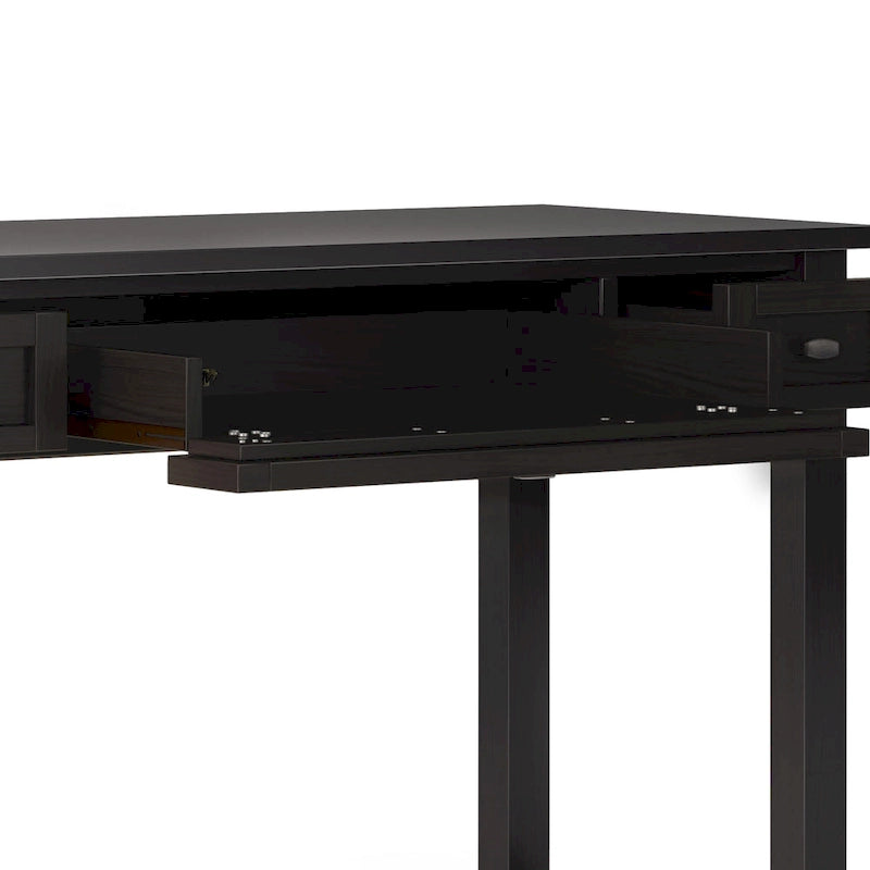 Bureau en bois massif avec tiroirs — Multicolore, une place
