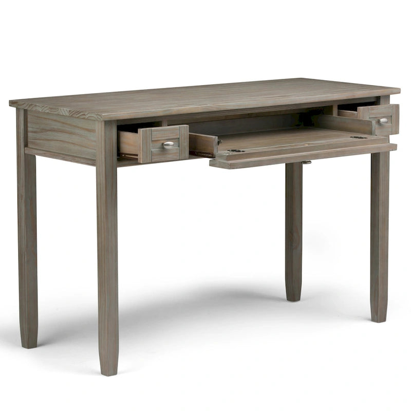 Bureau en bois massif avec tiroirs — Multicolore, une place