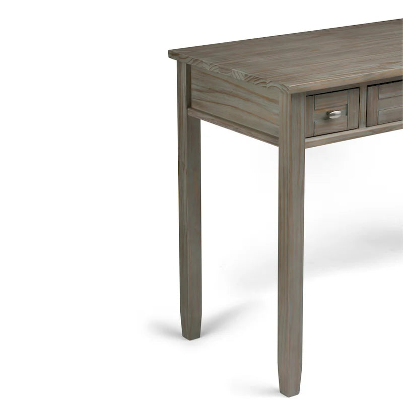 Bureau en bois massif avec tiroirs — Multicolore, une place