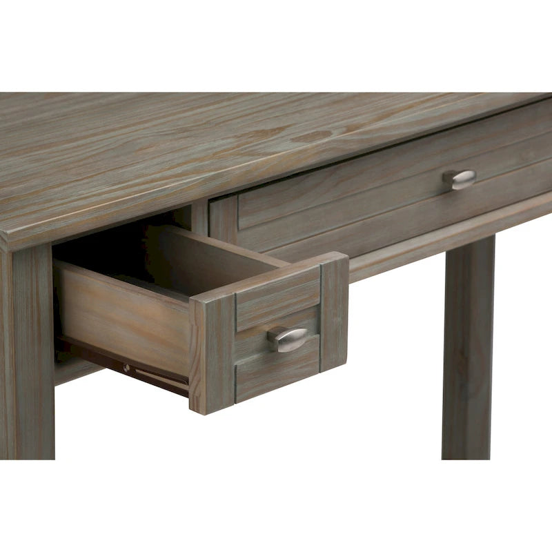 Bureau en bois massif avec tiroirs — Multicolore, une place