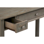 Bureau en bois massif avec tiroirs — Multicolore, une place