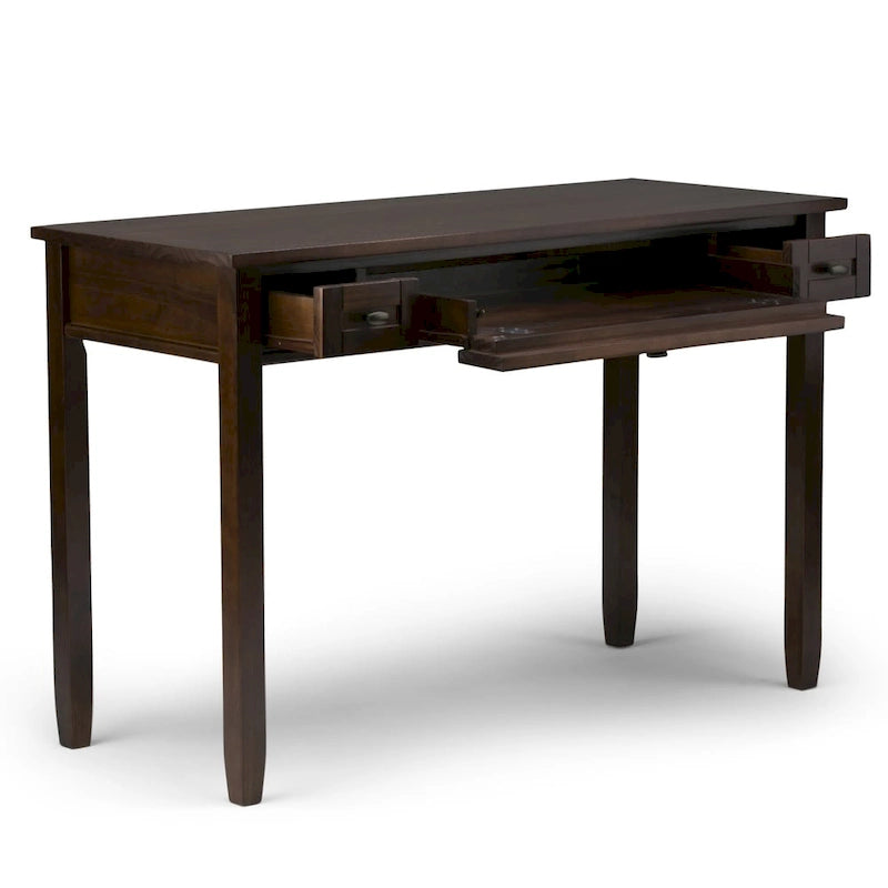 Bureau en bois massif avec tiroirs — Multicolore, une place
