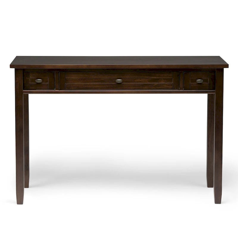 Bureau en bois massif avec tiroirs — Multicolore, une place