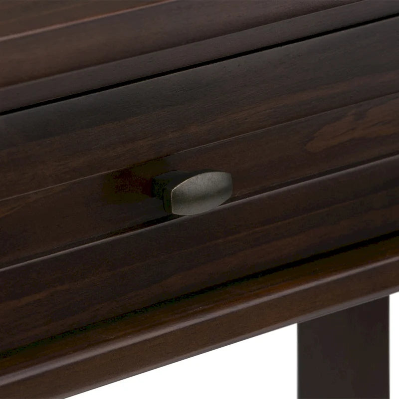 Bureau en bois massif avec tiroirs — Multicolore, une place