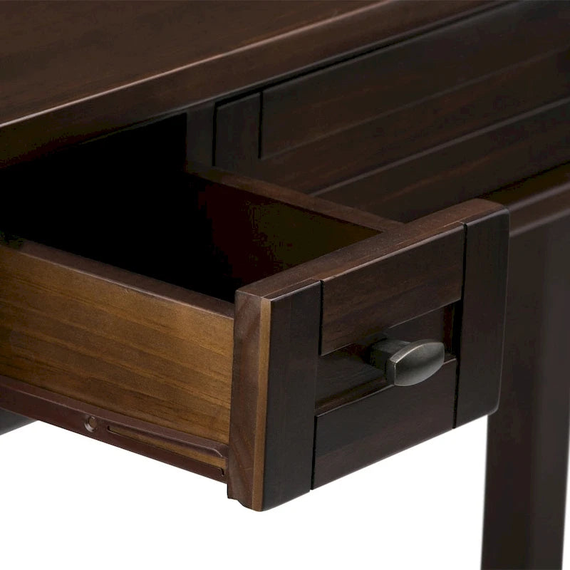 Bureau en bois massif avec tiroirs — Multicolore, une place