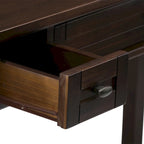 Bureau en bois massif avec tiroirs — Multicolore, une place