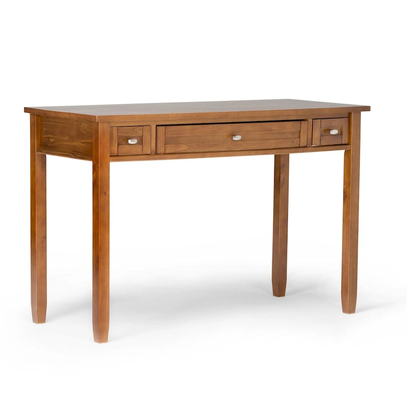 Bureau en bois massif avec tiroirs — Multicolore, une place