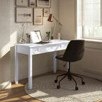 Bureau en bois massif avec tiroirs — Multicolore, une place