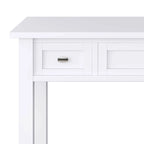 Bureau en bois massif avec tiroirs — Multicolore, une place