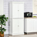 Armoire de cuisine garde-manger à 4 portes avec 6 étagères, noir/blanc