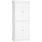 Armoire de cuisine garde-manger à 4 portes avec 6 étagères, noir/blanc