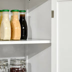 Armoire de cuisine garde-manger à 4 portes avec 6 étagères, noir/blanc