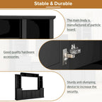 Meuble TV Blanc / Noir avec Pont & Meubles d'Appoint – Convient aux TV jusqu'à 75"