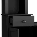 Meuble TV Blanc / Noir avec Pont & Meubles d'Appoint – Convient aux TV jusqu'à 75"