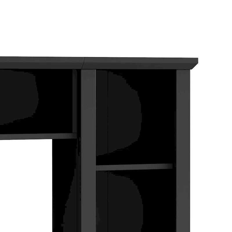 Meuble TV Blanc / Noir avec Pont & Meubles d'Appoint – Convient aux TV jusqu'à 75"
