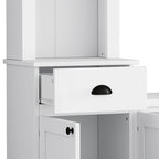 Meuble TV Blanc / Noir avec Pont & Meubles d'Appoint – Convient aux TV jusqu'à 75"