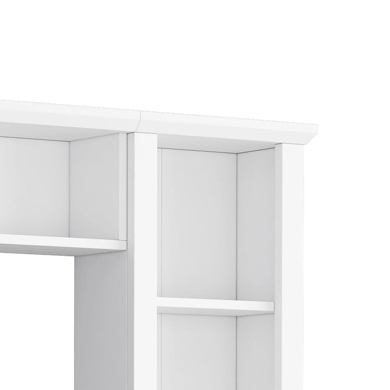 Meuble TV Blanc / Noir avec Pont & Meubles d'Appoint – Convient aux TV jusqu'à 75"