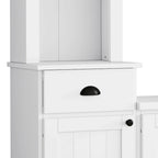 Meuble TV Blanc / Noir avec Pont & Meubles d'Appoint – Convient aux TV jusqu'à 75"