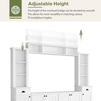 Meuble TV Blanc / Noir avec Pont & Meubles d'Appoint – Convient aux TV jusqu'à 75"