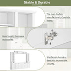 Meuble TV Blanc / Noir avec Pont & Meubles d'Appoint – Convient aux TV jusqu'à 75"