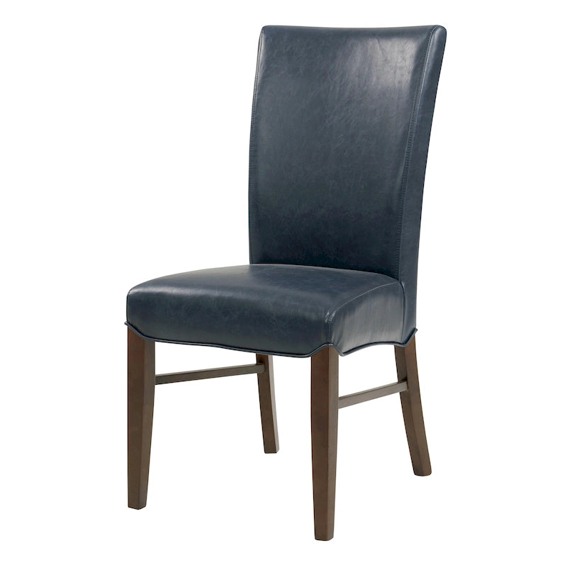 Chaise de salle à manger sans accoudoirs en cuir reconstitué, lot de 2 — Bleu vintage / Grenade / Gris vintage / Crème / Citrouille / Aqua / Noir / Caramel vintage